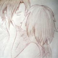 Sakura and Sasuke kissing