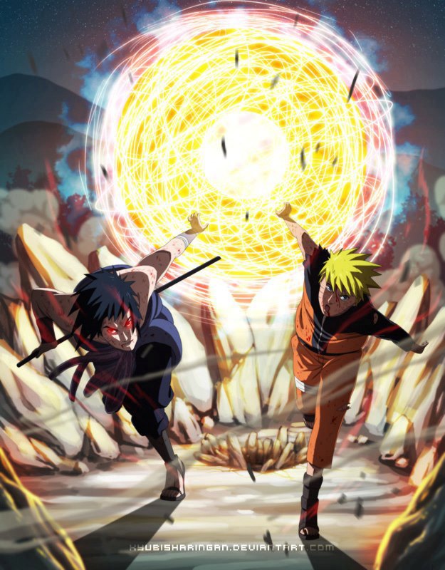 Sasuke a Naruto (chidorasen) 