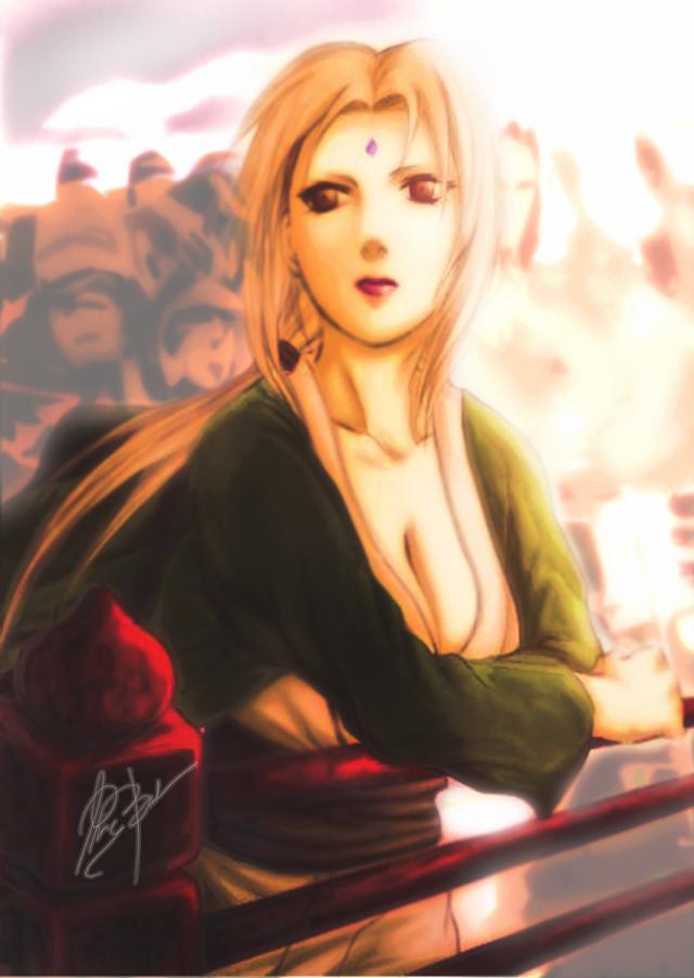 Zamyslená Tsunade-sama