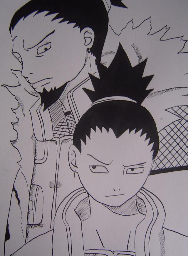 Shikamaru s otcem tuží