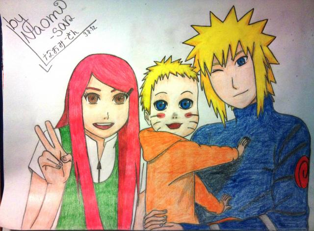 Malý Naruto s rodičmi