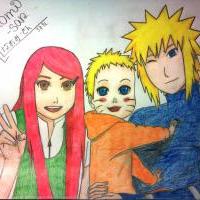 Malý Naruto s rodičmi