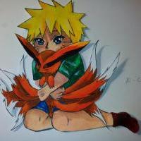 Naruto a plyšák Kurama