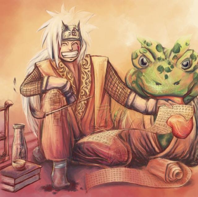 Jiraiya and Frog in art style