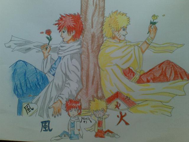 Naruto and Gaara by Mirek93 - color :D