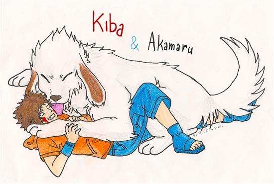 My FanArt - Kiba a BIG Akamaru