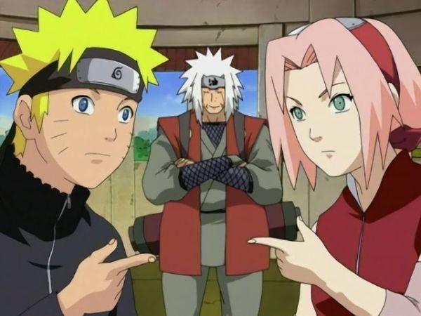 Sakura, Naruto a Jiraiya 