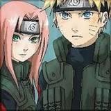 Naruto a Sakura s dlouhýma vlasama