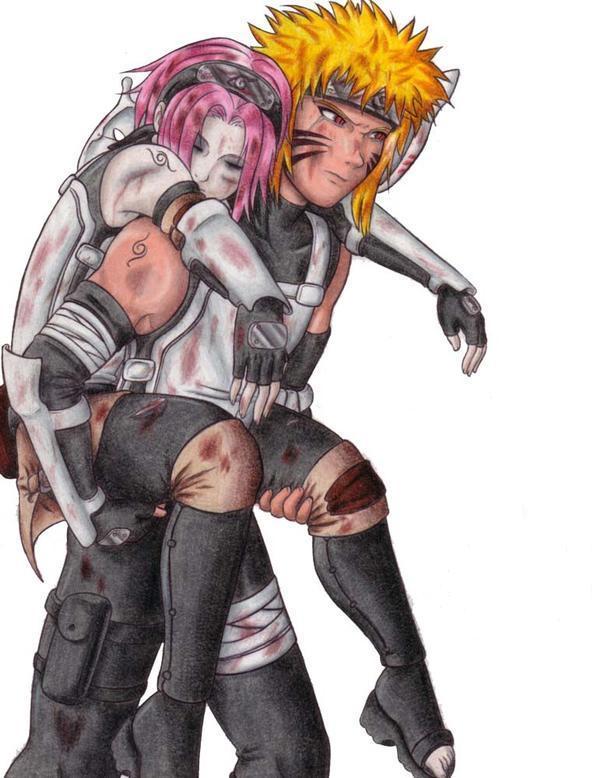 Naruto a Sakura po bitvě