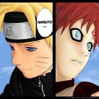 Naruto a Gaara (barevná manga)