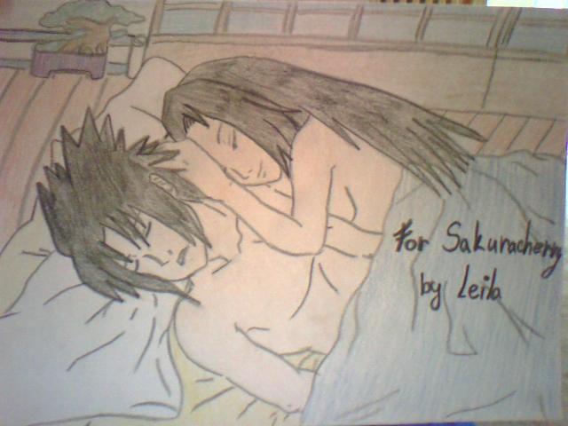 sakuracherry and sasuke uchiha in bed