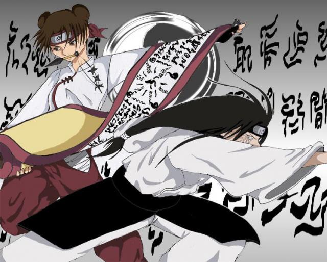 Neji and Tenten Fighting