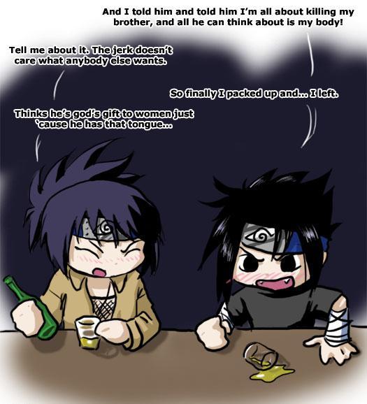 Anko and Sasuke Both Angry and Drunk