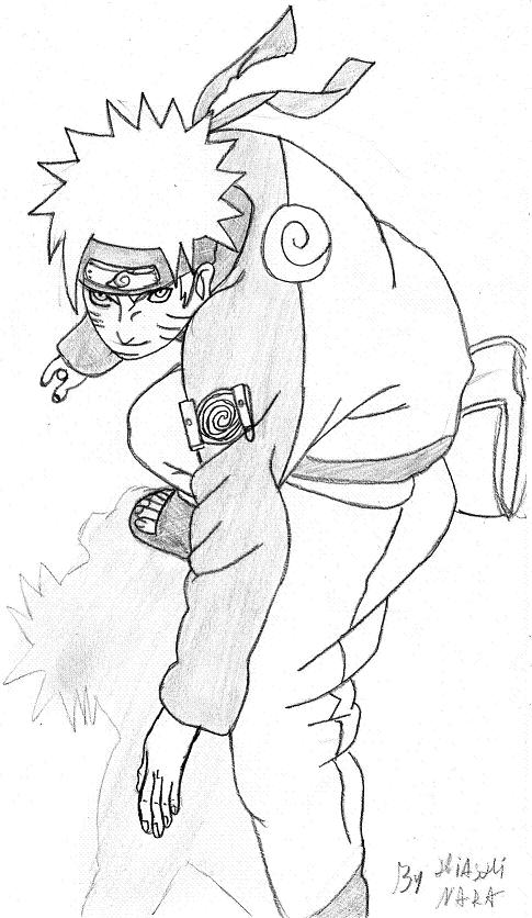 Naruto Uzumaki his back