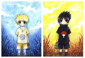 Smutný Naruto a Sasuke