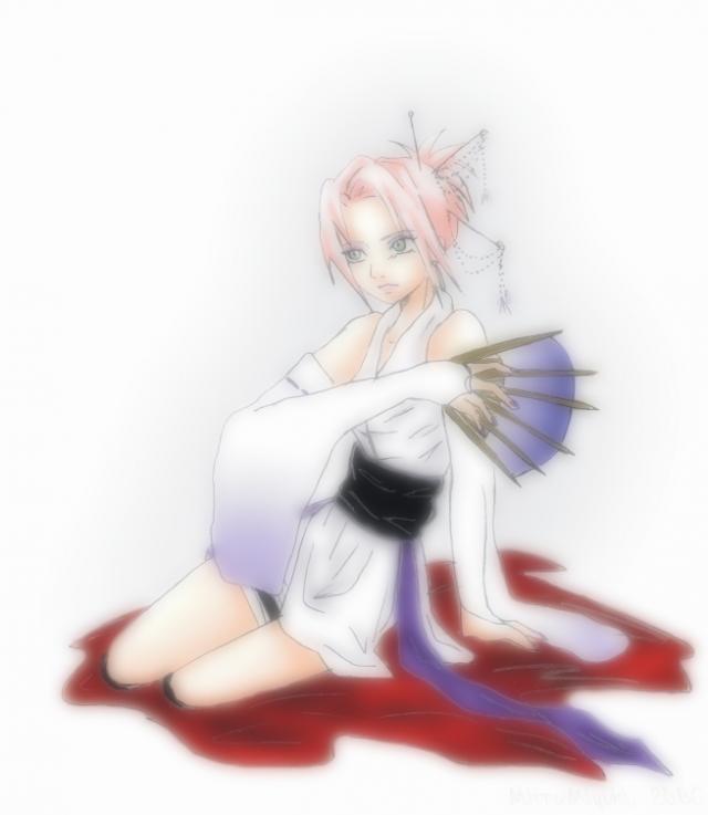 Sakura v kaluži krve