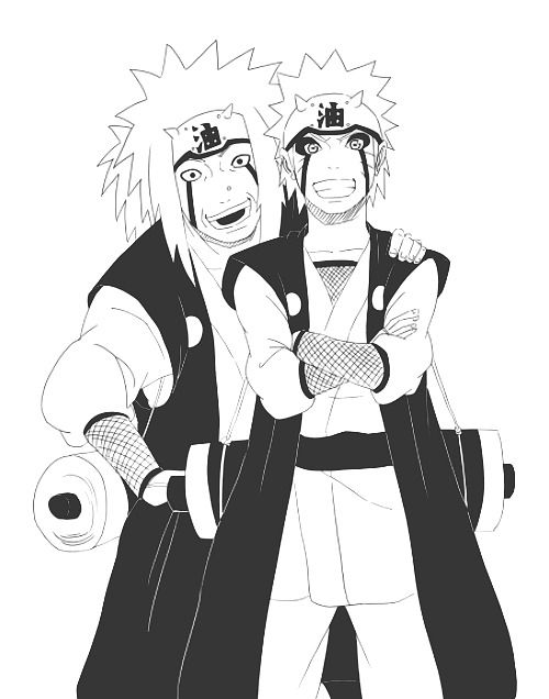 Jiraiya and Naruto sennin